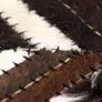 Rug Genuine Leather Patchwork 120x170 cm Chevron Black/White Image 4