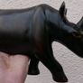 Vintage Hand Carved Wood Rhino 13" Sculpture Folk Art Figurine Image 4