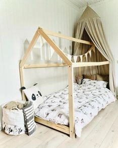 Kids Bed Frame Solid Pine Wood