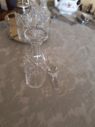 Silver & Cut Glass Condiment Set.