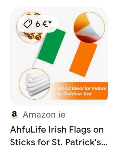 Irish flags on stick x4