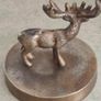 Vintage Brass effect Deer on circle base. Image 6