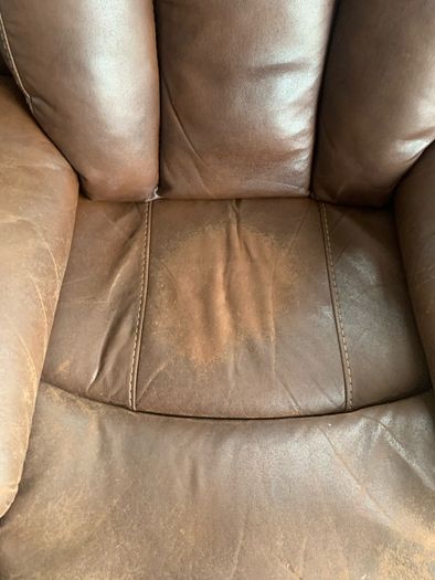 x2 Brown Faux Leather Recliner Chairs