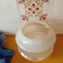 Stunning Vintage 1970s Frosted Glass Light Shade Pink Ruffle and Floral Image 4