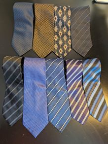 MENS TIES BUNDLE x9 Patterned Striped Polyester Office Formal Neck Tie Job Lot