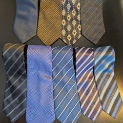 MENS TIES BUNDLE x9 Patterned Striped Polyester Office Formal Neck Tie Job Lot