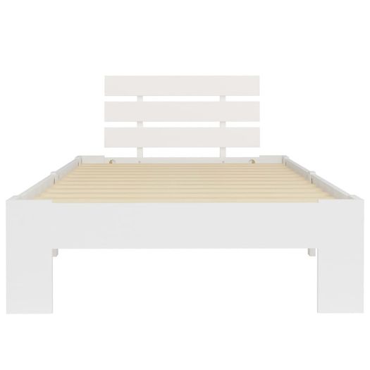 Bed Frame White Solid Pine Wood 90x200 cm