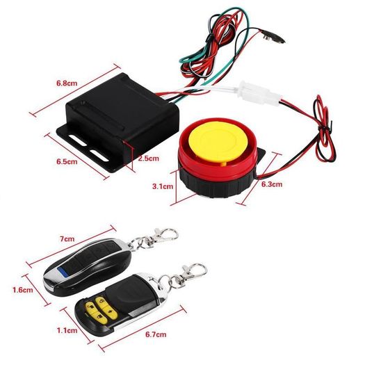 12V Motorcycle Bike Keyless Anti-theft Security Alarm System Remote Control