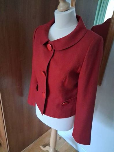 LK Bennett Short Cherry Red Jacket 12