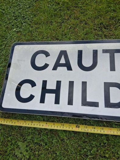 Caution Children Aluminum Street Sign (32x12 Inches)