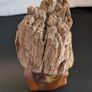 African Burl Wood Head Hand Carved Woman Bust Zambia Style 28cm Image 7