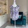 Ladies Lilac and Green Floral Print Blouse from Apricot Image 3