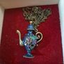 Vintage Unique Flower Teapot Necklace Image 6