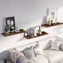 3PCS Floating Shelves Dark Walnut, 40cm Shelves for wall,Shelves Screw Mounted, Display Wall Decor Display Shelves Storage for Living Room,Bedroom,Kitchen Image 4