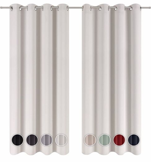 Blackout Curtains - Set of 2 Eyelet Curtains - Easy Installation, Maximum Protection, Black Out for Bed and Living Room Multiple Sizes/Colours