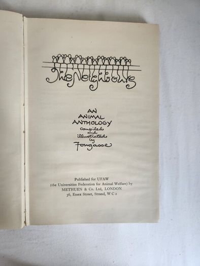 The Neighbourhood. An Animal Anthology. Compiled And Illustrated By Fougasse. Hardback With Dustjacket Second Edition.