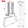 Foldable Multi Purpose 4 Way Ladder with Scaffold Plates Image 3