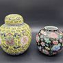Vintage Chinese Hand Enamelled Ginger Jars Two Chinese Vase Image 2