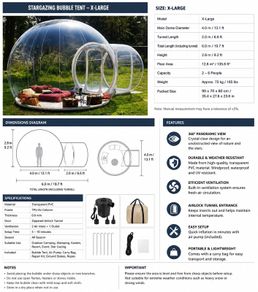 Brand New XL Stargazing Bubble Tent