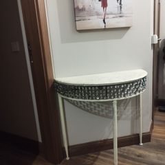 Unique Vintage Half-Moon Console Table