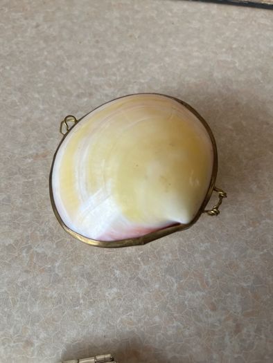 Clamshell Trinket Jewelry Box/Purse  & Roynd Picket compact dual mirror