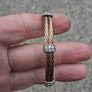 Italian Gold Gilded Sterling Silver CZ Torc Image 9