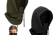 2 Pack Balaclavas for Men Winter, Black Army Green Polar Fleece Balaclava Ski Mask, Unisex Neck Warmer Snood, Heavyweight Windproof Hat with Neck Cover for Winter Outdoor Sports