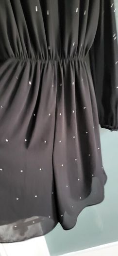 NEXT black chiffon layered playsuit with diamante detail Sz 6UK (Fit 8UK) - Bnwt Rrp 63