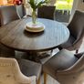 Dining table with 6 grey velvet chairs Image 3