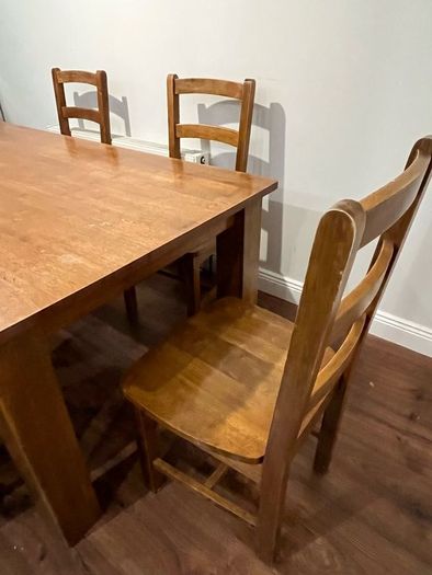 Hardwood Dining Table and 6 Chairs OPEN TO OFFERS