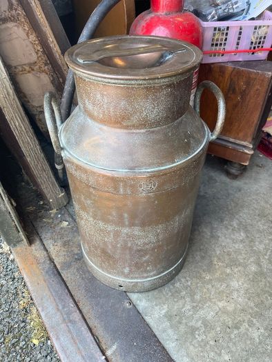 Copper coated milk churn