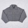 Zara Grey Textured Cropped Zip Up Jacket Size S Image 6