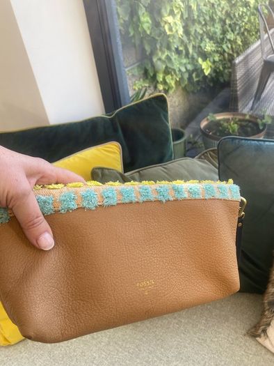 Fossil leather clutch bag. Unique sample bag