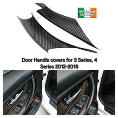 Inner Door Handle Pull Cover For BMW F30 3 series + 4 Series  2012-2018 Carbon Style
