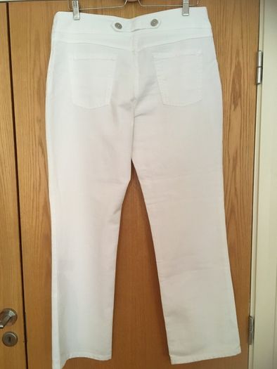 M&S PER UNA Straight Leg White Trousers 16 New
