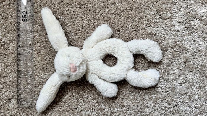 Bashful Bunny Ring Rattle in Cream for newborn, toddler, kids