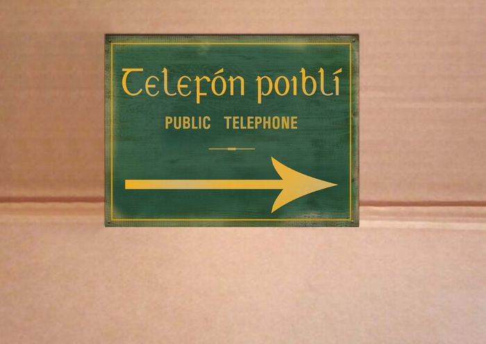 Irish telephone novelty tin sign "FREE POST"
