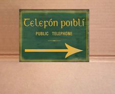Irish telephone novelty tin sign "FREE POST"