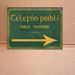 Irish telephone novelty tin sign "FREE POST"