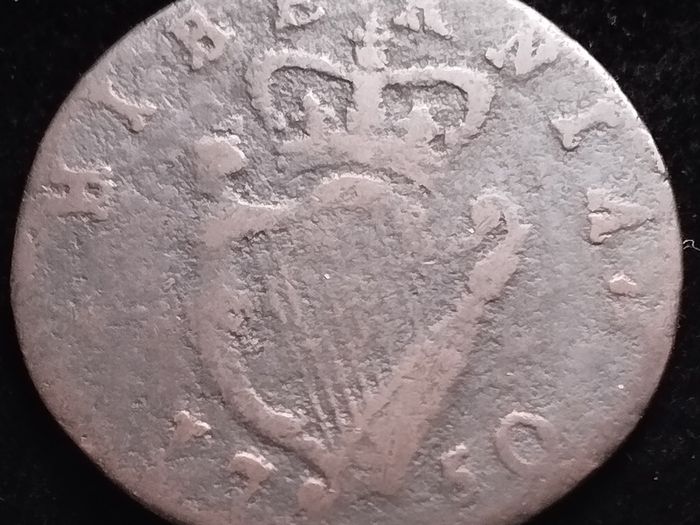 #777 - Hibernia - Ireland - 1750 - Half Penny