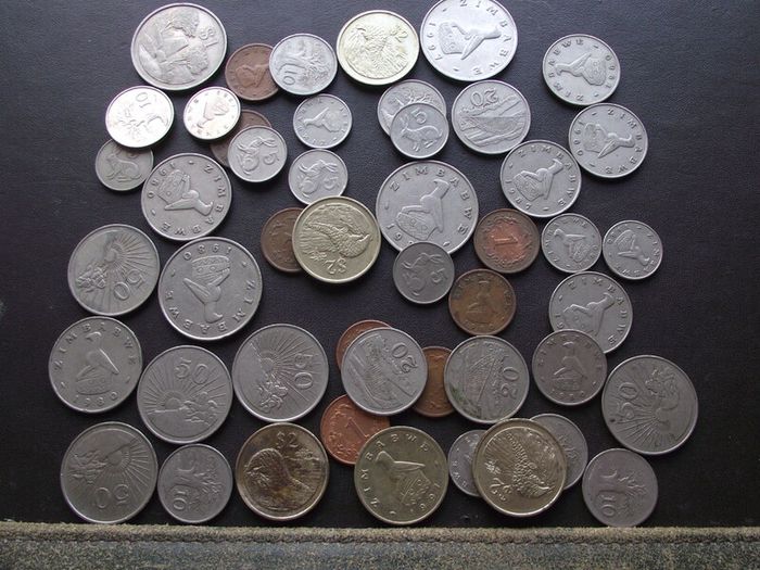 A Lot of 250 grams coins from Zimbabwe (1980-1997)