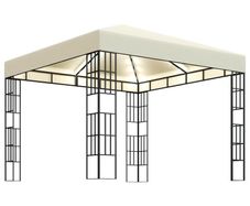 Gazebo with String Lights 3x3 m Cream