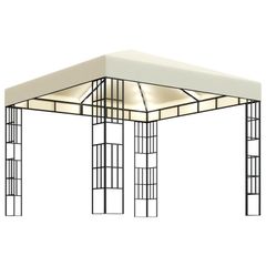 Gazebo with String Lights 3x3 m Cream