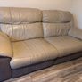 DFS Genuine Leather Recliner Sofa Suite and Footstool Image 2