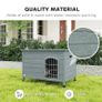 Wooden Dog House with Removable Bottom, Wire Door, Openable Top, Pet Shelter for Small Dog, 80 x 55 x 53.5cm, Dark Grey Image 4