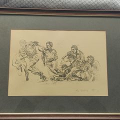 Roy Lyndsay Ireland v Scotland ( Rugby ) 1982 lithograph