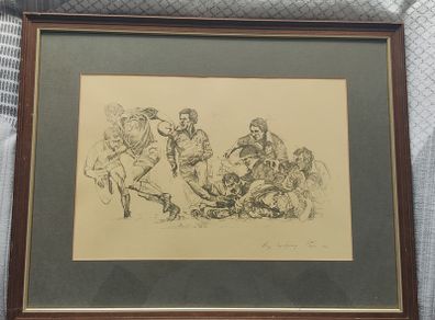Roy Lyndsay Ireland v Scotland ( Rugby ) 1982 lithograph