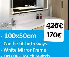 LED Bathroom Mirror White Solid Frame Dual LED Premium Product