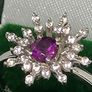 Purple Garnet, White Zircon Firework Ring in Rhodium Overlay Sterling Silver, 0.627 Ct. Image 6