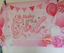 Baby Girl Gender Reveal Party Banner